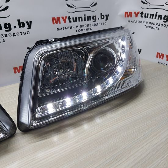 Передняя оптика CHROME для  VW T5 04.03-08.09