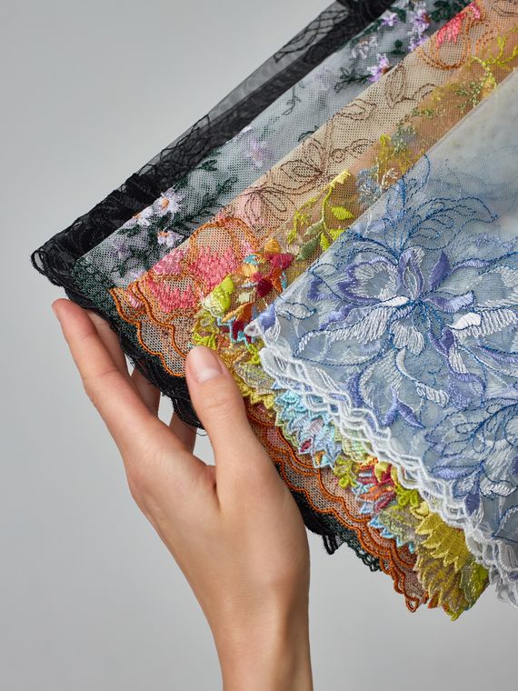 Ветошь кружева - 10 отрезов от 70 см до 1 метра (вышивка, реснички, эластичка)