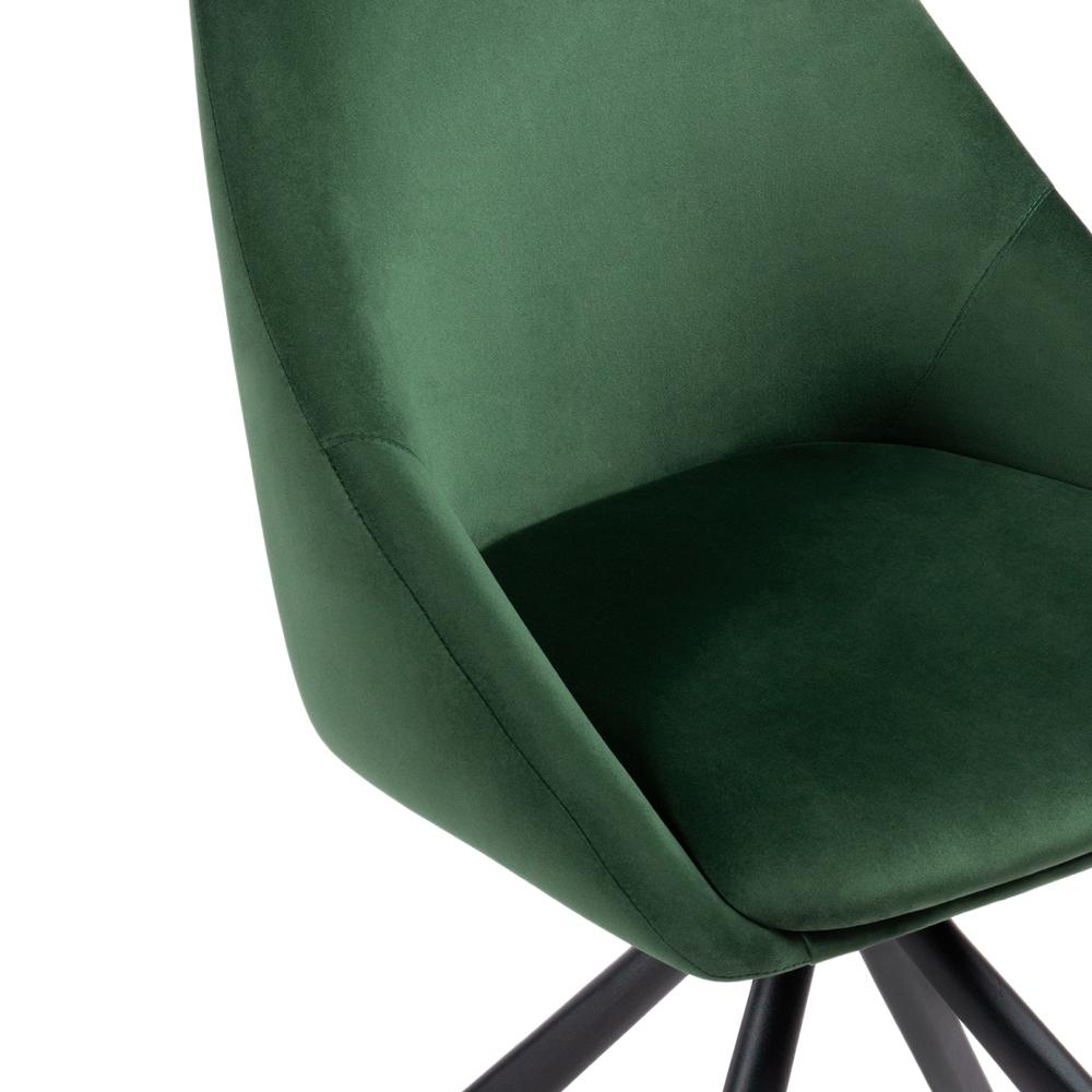 Стул на металлокаркасе Woodville Окленд крутящийся темно-зеленый, черный, ножки черные