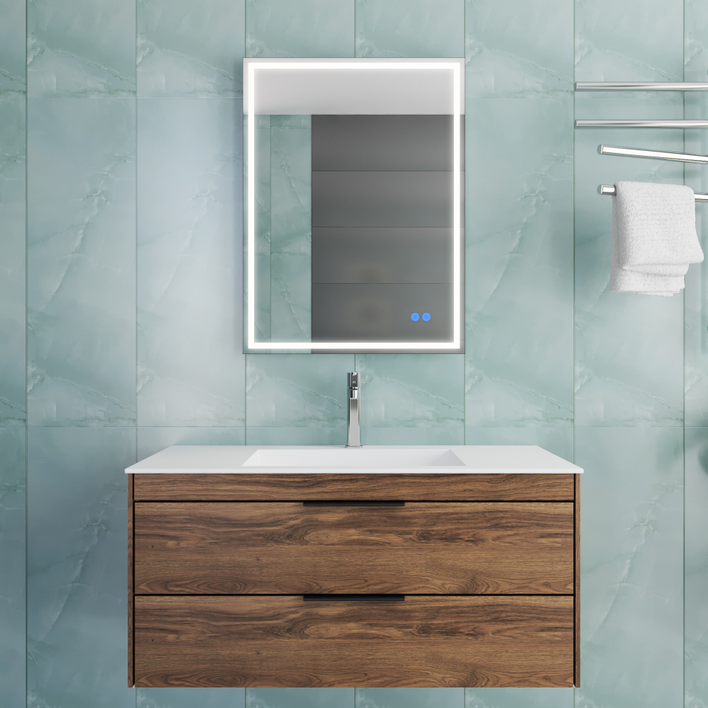 База под раковину Chiara 2D 1000 подвесная, 2 выкатных ящика soft-close, С.Oak