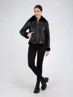 Дубленка зимняя натуральная короткая пилот авиатор