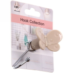 Крючок с липким слоем (1шт., нагрузка 5кг) Бабочка бежевый MH8042