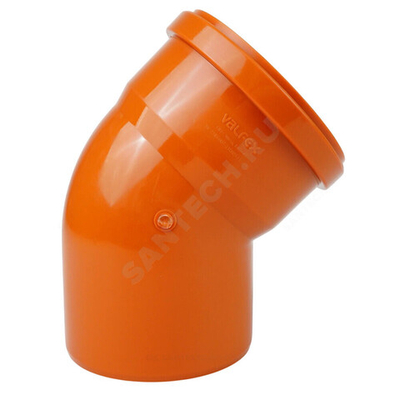 Отвод PP-B коричневый Дн 160х45гр б/нап в/к VALFEX 30102160