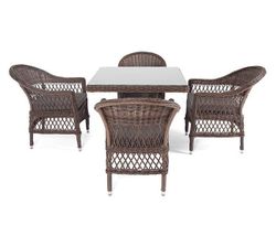 "Сицилия" обеденная группа плетеная, цвет коричневый