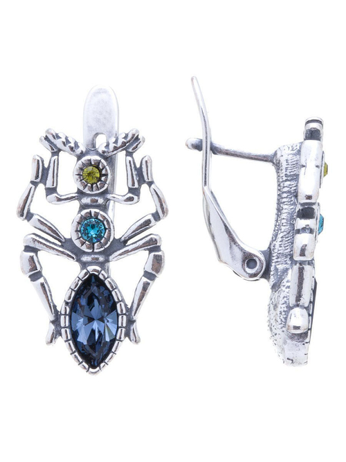 "Тоурмис" серьги в серебряном покрытии из коллекции "Кассида" от Jenavi с английским замком