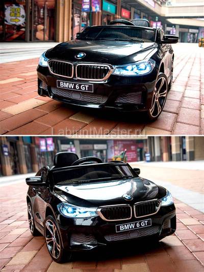 Детский электромобиль "BMW 6 GT" 12V, черный
