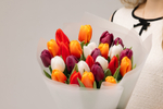 Яркий микс 25 тюльпанов