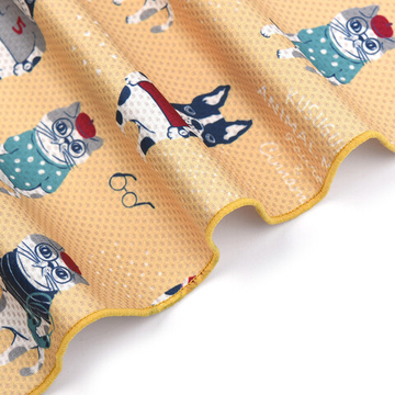 Легкий летний шарф-полотенце, повязка с персонажами "ANIMAL MODE", горчичный, 24-8003-1, KUSUGURU