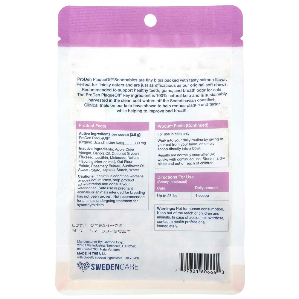 ProDen, ProDen PlaqueOff® Scoopables, For Cats, Salmon, 5.5 oz (157.5 g)