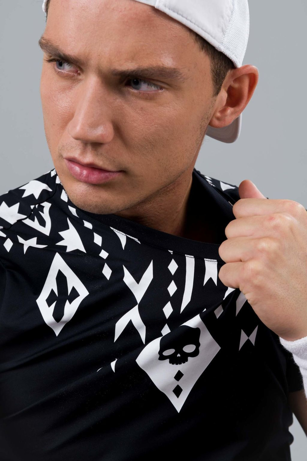 Мужская теннисная футболка Hydrogen Tribal Tech Tee Man - black