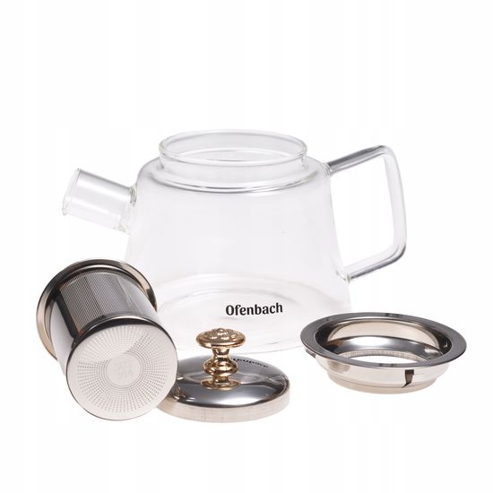 Стеклянный заварочный чайник 1100 мл. Ofenbach NB 100617L с ситечком