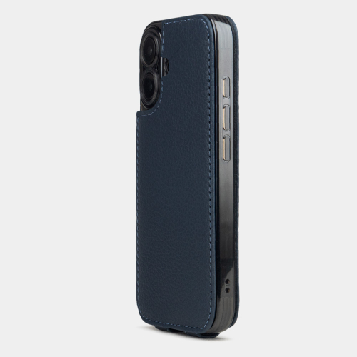 Чехол для iPhone 17 из кожи теленка, синего цвета