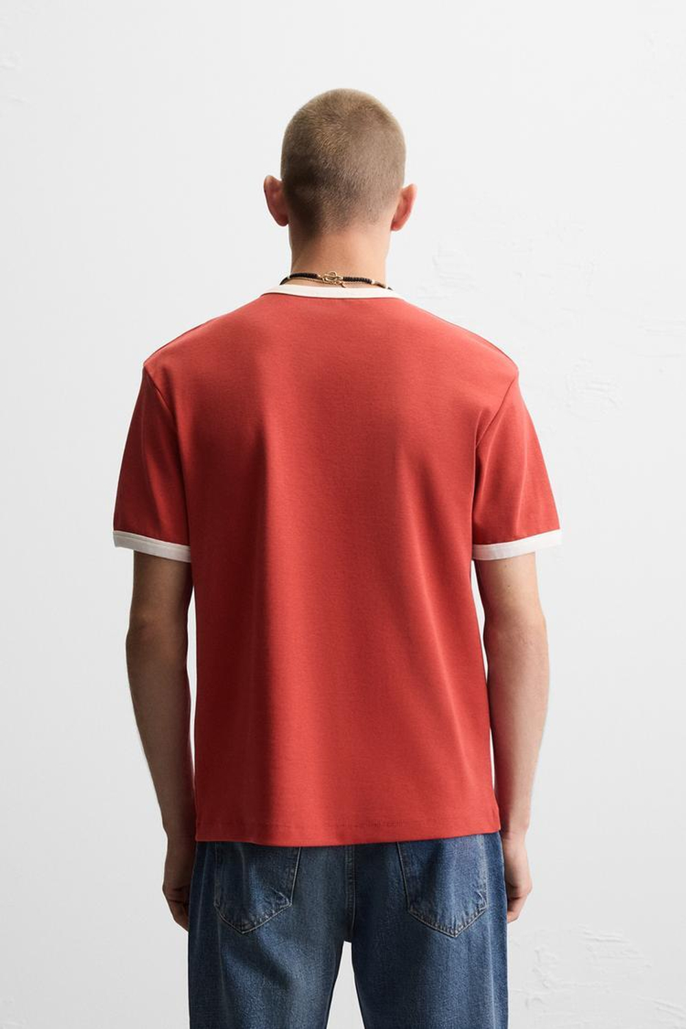 ZARA ФУТБОЛКА С ПРИНТОМ, КРАСНЫЙ