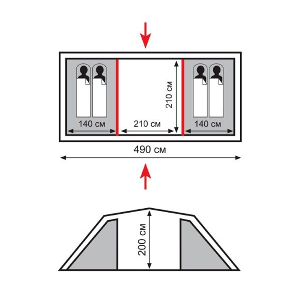Totem палатка Hurone 4 V2 зеленый