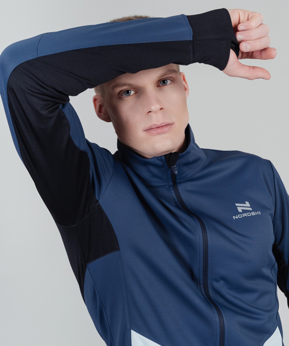 Куртка разминочная NORDSKI PRO Blue/Pearl Blue, мужская, NSM566019