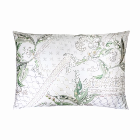 Наволочка 50х70 Mollen Ландыши кипенно-белая шелковая