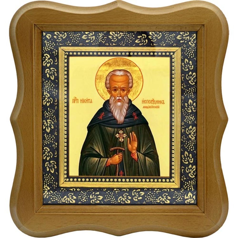 Никита Мидикийский преподобный игумен. Икона на холсте.