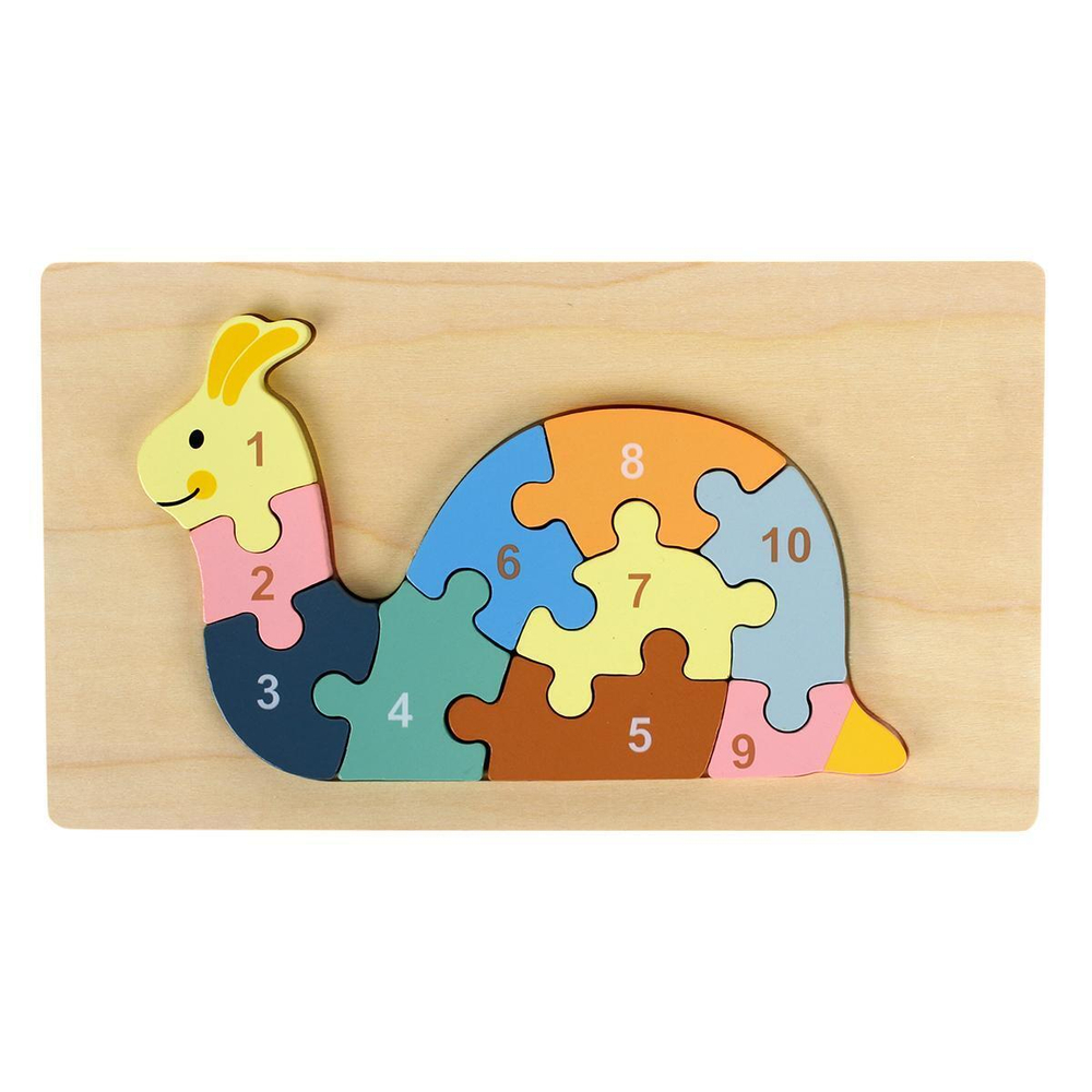 Развивающая игрушка деревянная Пазл-вкладыш по номерам Живовотные, C-41805