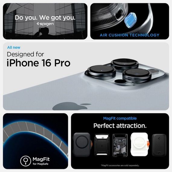 Чехол Spigen Ultra Hybrid для iPhone 16 Pro (ACS08135) дымчато-серый (Zero One)