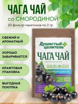 Травяной чага чай со смородиной 200 грамм