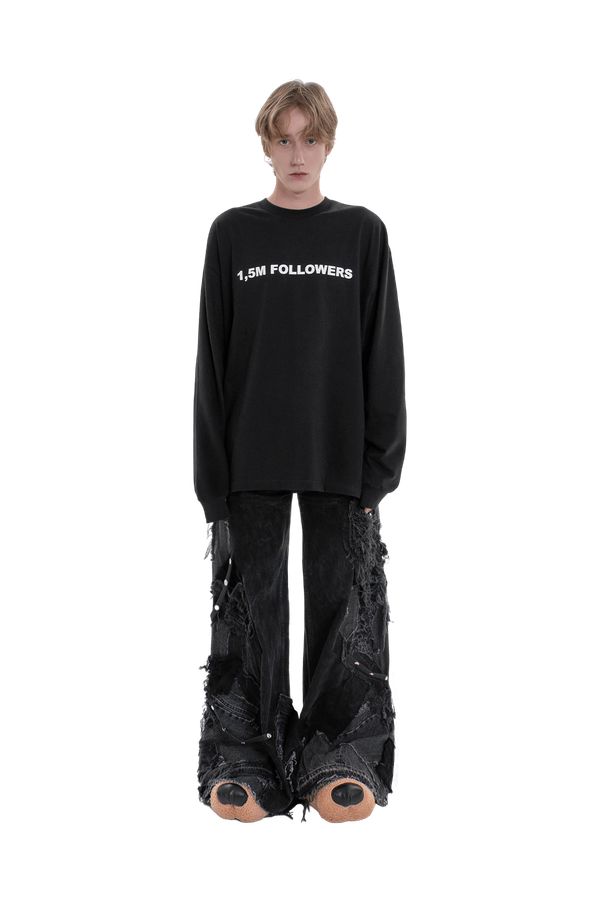 Лонгслив 1,5M Followers черный - фото 4
