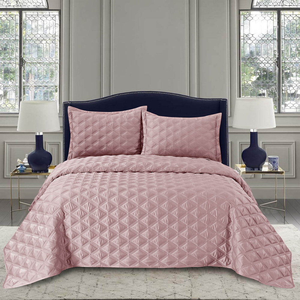 Покрывало 230x250 и 2 наволочки 50х70 Sofi De MarkO Шармель розовое