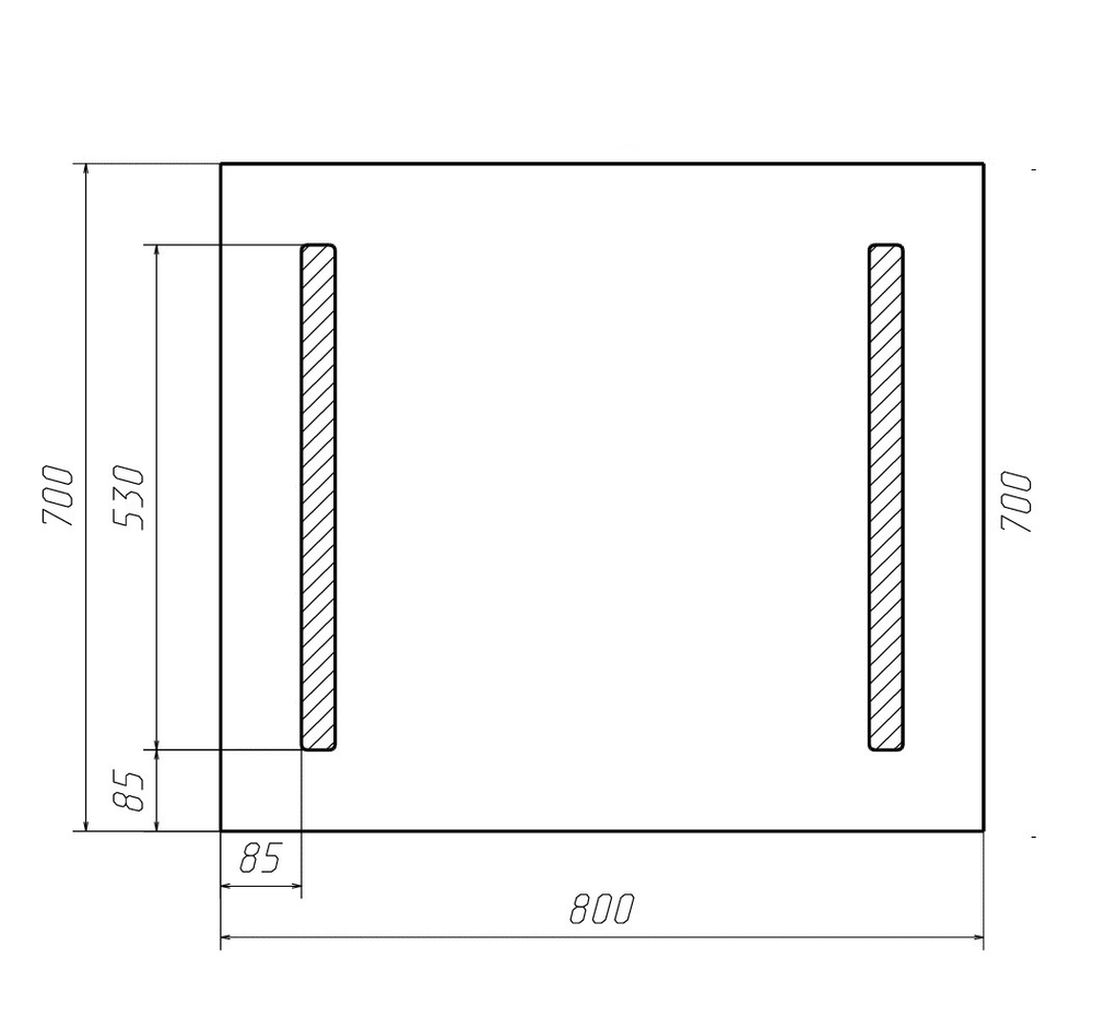 Зеркало Домино Good Light-2 800х700х20 мм сенсорное с подсветкой (GL7014Z)