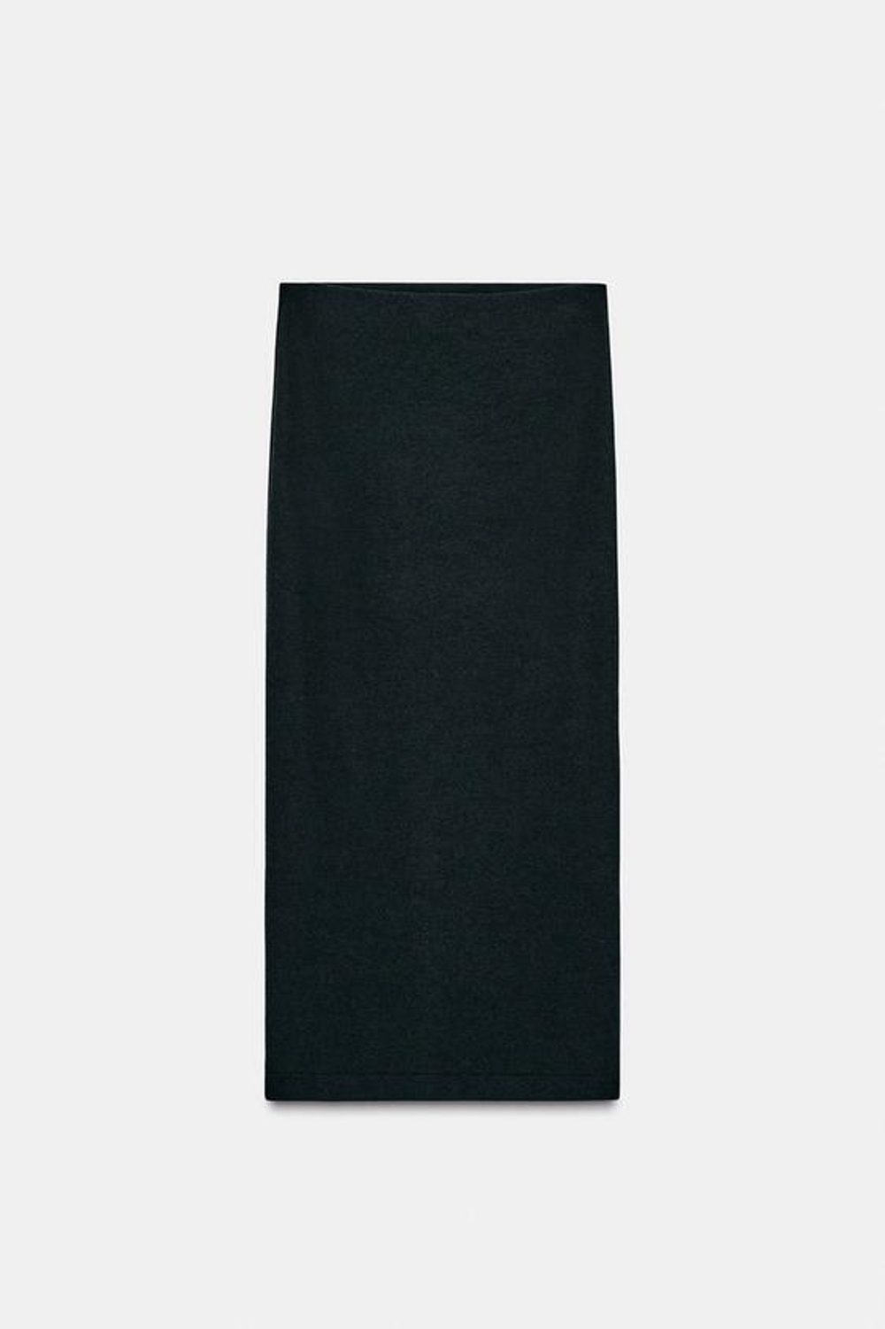ZARA ЮБКА МИДИ ИЗ МЯГКОЙ ТКАНИ, ЧЕРНЫЙ МЕЛАНЖ