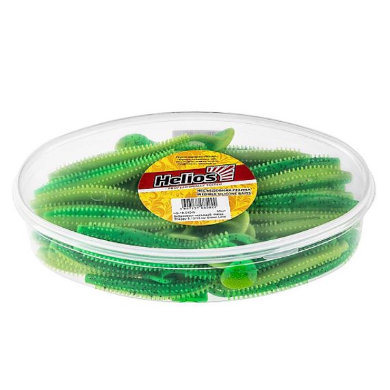 Виброхвост несъедоб. Shaggy 5,12/13 см Green Lime 50шт. (HS-18-010-N) Helios