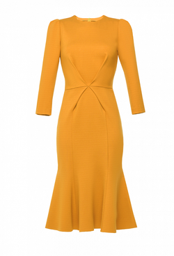 Трикотажное платье - годе оранжевое 01-02-21 manito