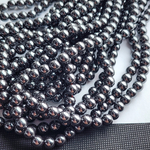 Гематит, гематин (геметин), бусины гладкий шар, 8мм