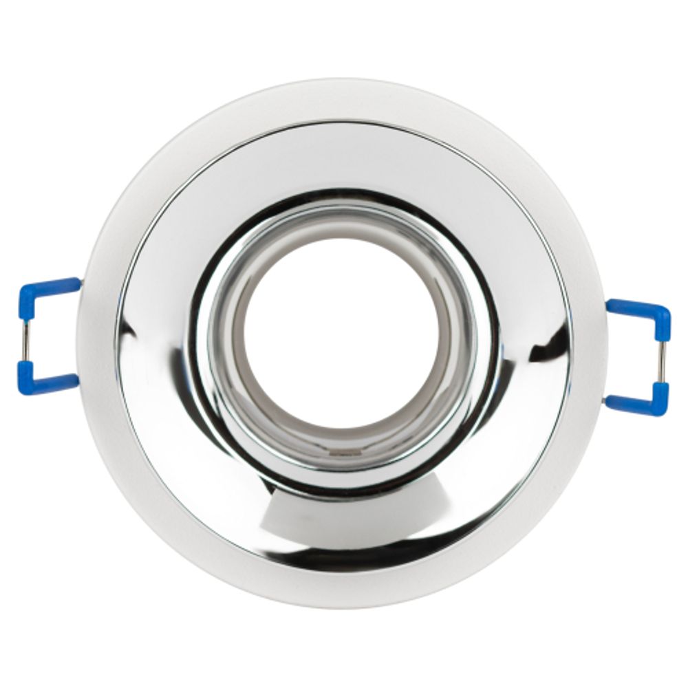 Светильник встраиваемый декоративный ЭРА KL103 WH/CH под лампу MR16 GU5.3 белый/хром | Декоративные встраиваемые светильники