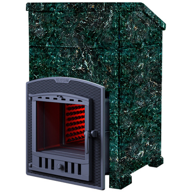 Банная печь ГРОМ 30 П2 в комплекте с облицовкой ПРЕЗИДЕНТ Серпентинит (h1000/50)