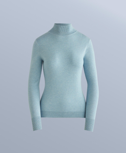 Oysho Термофутболка Base Layer с 10% кашемира, небесно-голубой