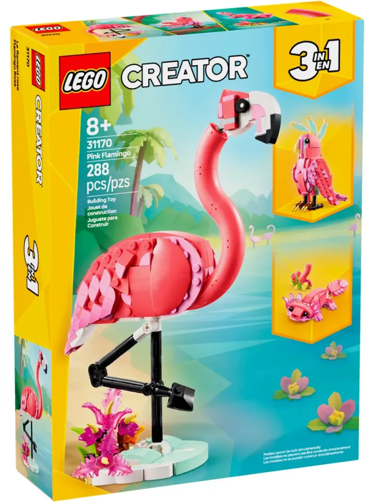 Конструктор Creator 31170 Розовый фламинго 3в1