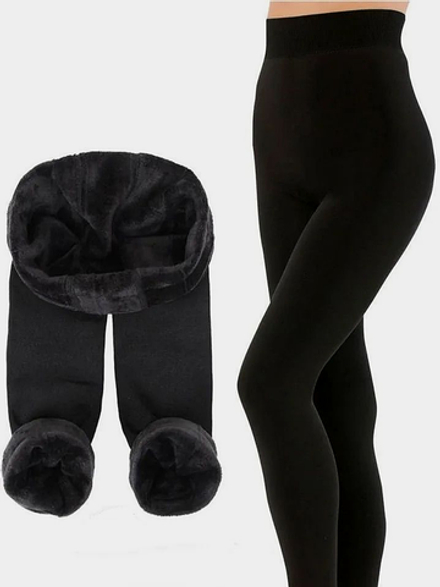803 Легинсы теплые с мехом черные Китай (XL-7XL)