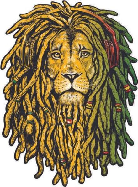 Панно настенное из дерева " Лев - раста " 50 х 37 см