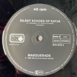 Винтажная виниловая пластинка LP Masquerade Guardian Angel (Germany 1983) Maxi Single 45 RPM Silent Echoes Of Katja