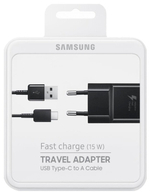 СЗУ Samsung EP-TA20 USB Type-C с функцией быстрой зарядки 15Вт, черный (EP-TA20EBECGRU)