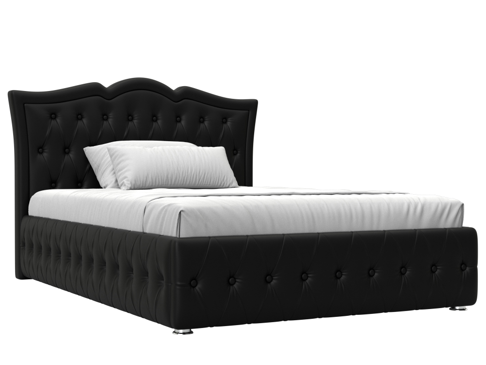 Кровать интерьерная Герда 140, Черный, Экокожа, 28177