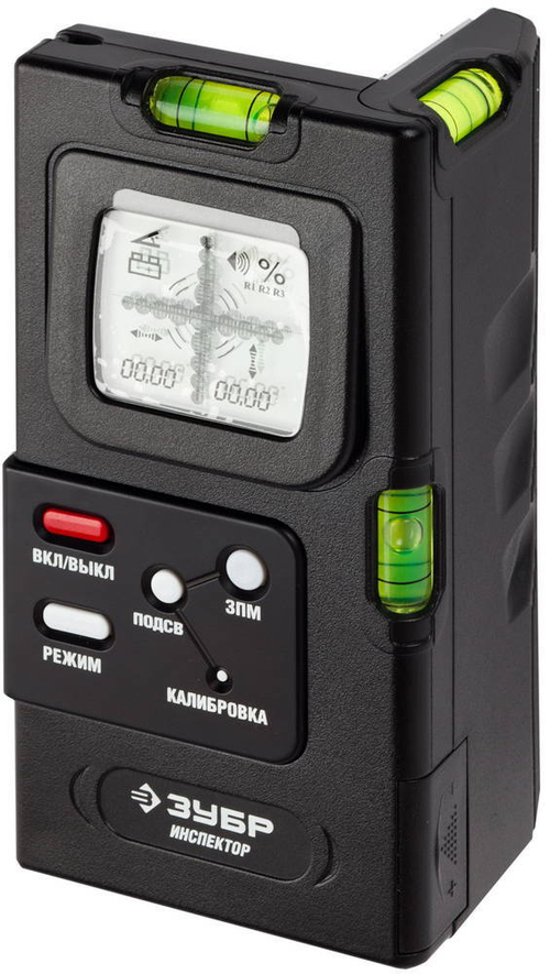 ИНСПЕКТОР двухплоскостной уровень-уклономер электронный, Диапазон 0-360° Точность 0,05°, Индикатор нуля, Зуммер, Автоотключ, ЗУБР Профессионал