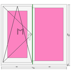 Пластиковое окно 1050 х 1150 ТермА Эко + Москитная сетка