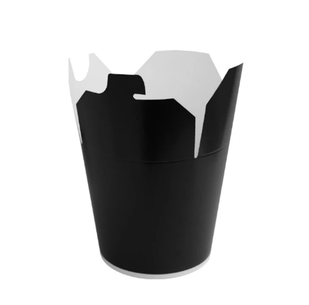 Контейнер бумажный черный Wok 750 мл 120х92х100 мм, круглое дно (50 шт.)