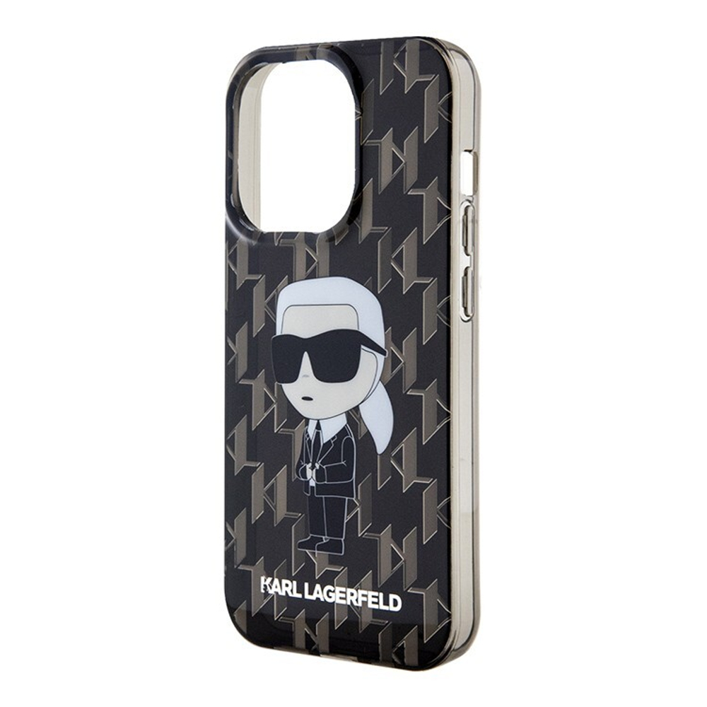 Чехол Karl Lagerfeld PC/TPU Monogram NFT Karl Ikonik для iPhone 15 Pro Hard Black (Чёрный)