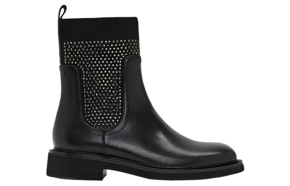 Staccato Fabric Ankle Boots 3.5cm Women"s Starry Black