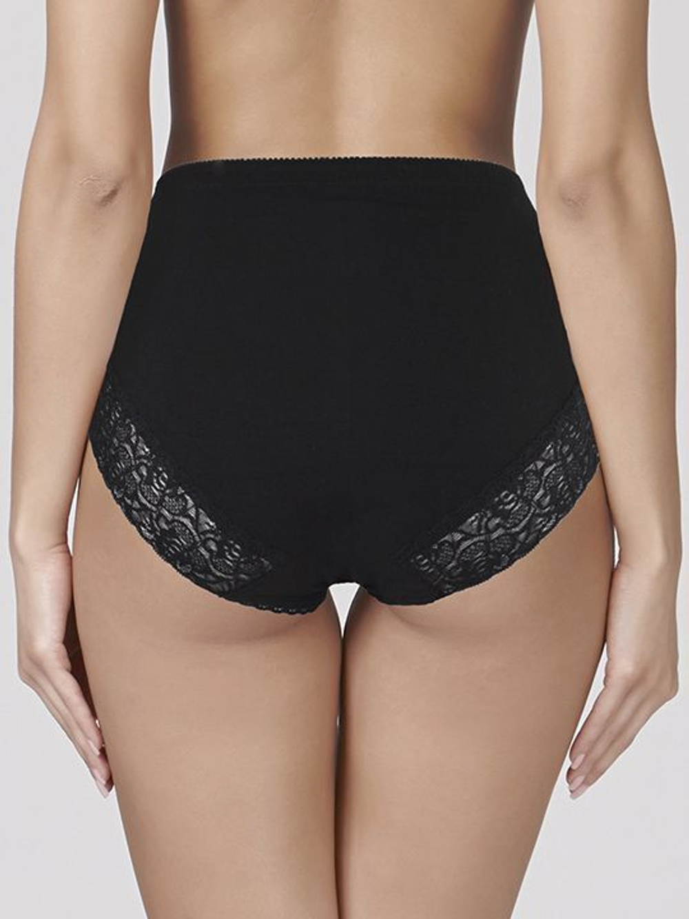 Трусы-слип с высокой линией талии из хлопковой ткани (Размер: XXL) (Цвет: молочный)