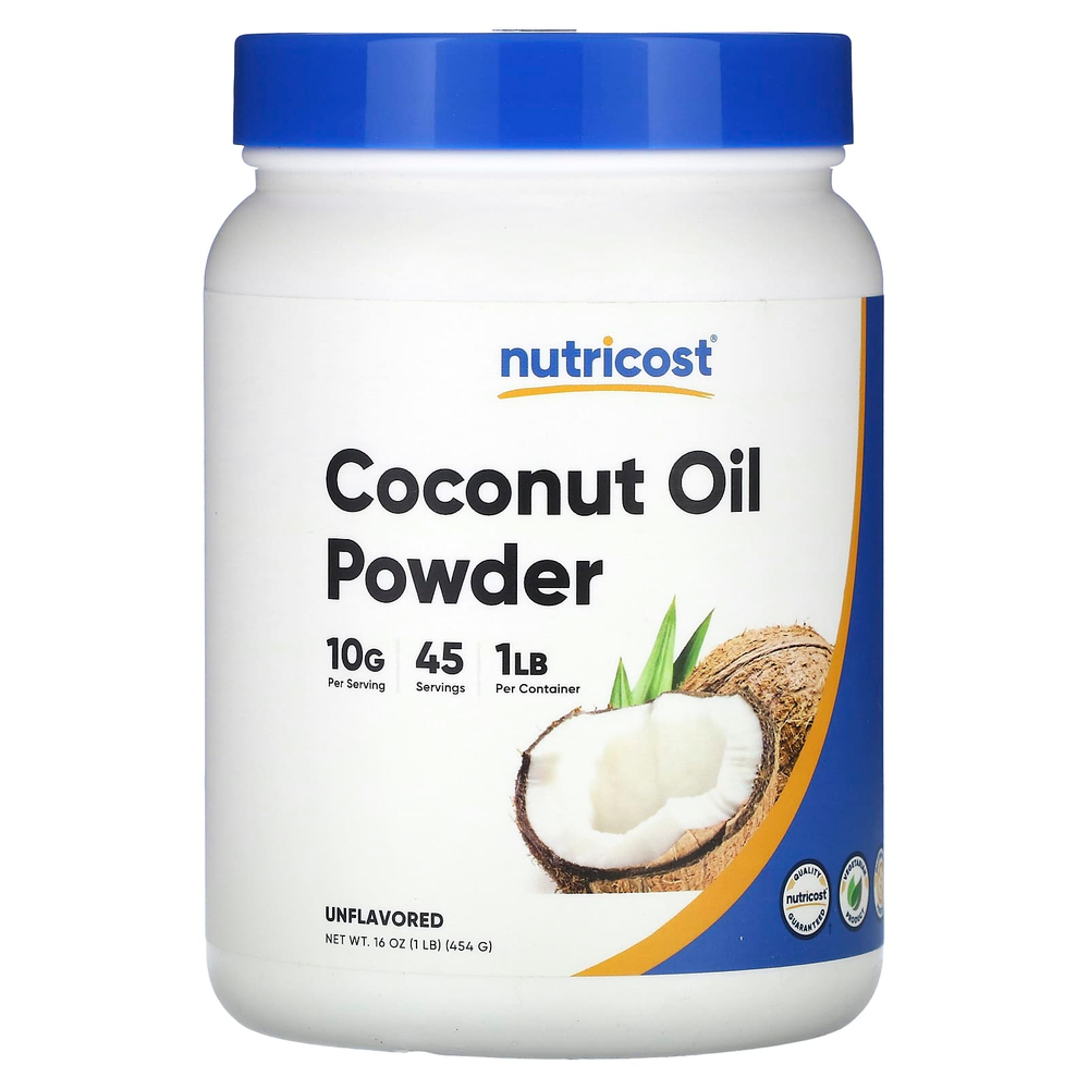 Nutricost, кокосовое масло в порошке, без добавок, 454 г (16 унций)