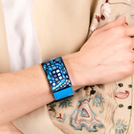 Браслет Fiore Luna на голубом кожаном ремешке CB00100-3