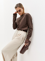 Лонгслив свободного кроя в цвете шоколад