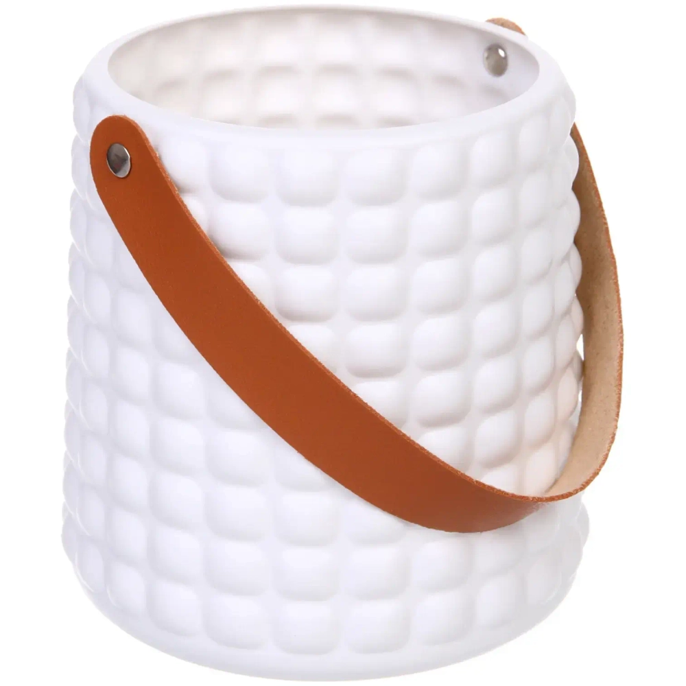 Ваза из пластика «Адель» 14*14,5см клетка, цвет белый